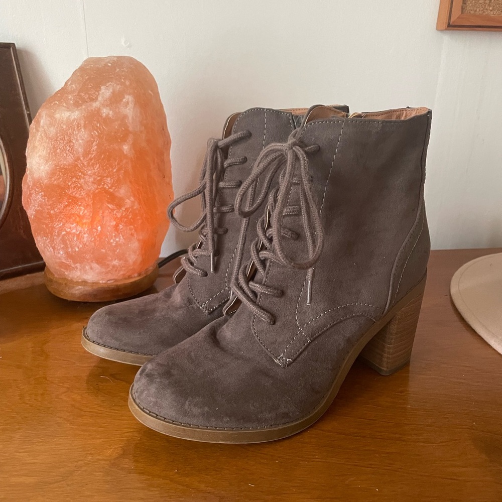 Suede Wedge Booties